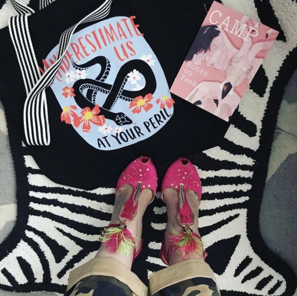 Emily McDowell Underestimate us at your on Peril black tote bag.  G3:4:9… - Picture 4 of 4